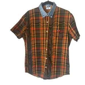 Billionaire Boys Club Ice Cream Warped plaid Button up Size Small